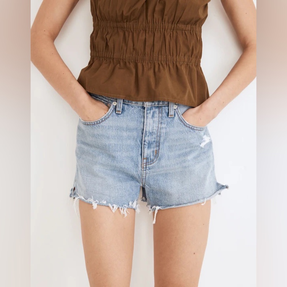 Madewell Relaxed Denim Shorts in Madera Wash: Side-Slit Edition Size 30